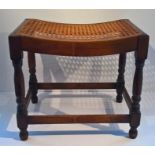 Occasional Oak Stool, Rattan Seat