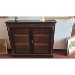 Victorian Ebony Inlaid Glazed Cabinet