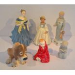 Collection of Procelain Figurines including Royal Doulton, Doulton, Goa, Regal, etc.