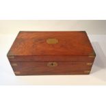Large Victorian Brass Bound Mahogany Writing Box