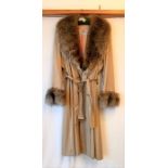 Vintage AQUASCUTUM Trench Coat Raccoon Collar