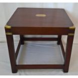 Mahogany Reproduction Campaign Table, BrassBound