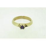 9ct Yellow Gold Amethyst ring.