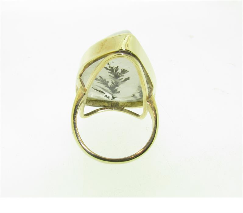 9ct Yellow Gold handmade Moss Agate ring. - Image 2 of 3