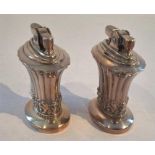 Pair Vintage Silverplate Ronson Newport Table Lighters