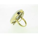 9ct Yellow Gold handmade Moss Agate ring.