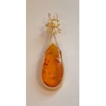 Fine Gold Metal Wire Drop Necklace set Amber