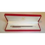 Vintage Must de Cartier Silver Plated Trinity Godron Ballpoint Pen in Original Box