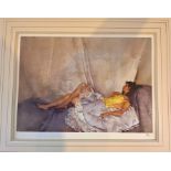 Sir Russell Flint, Mounted Limited Edition Print 338 / 750, ,Cecilia Reclining,