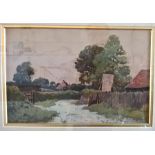 19th / 20th Century Watercolour, Country Scene, Initialled W.M.