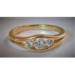 18k Gold Ring set Brilliant Cut Diamonds