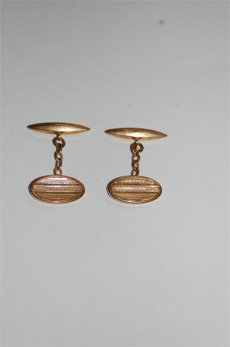 Pair 9 Carat Gold Cuff Links