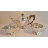 Silver Tea Pot, Milk Jug and Sugar Bowl, Birimingham 1930, Maker H.C.Co