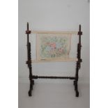 A 19th C. Mahogany Embroidery Frame, Barley Twist Legs