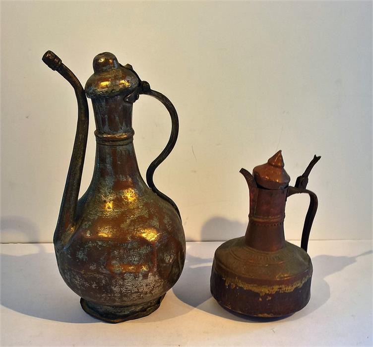Two Antique Copper Bedouin Coffee Pots - Image 7 of 16