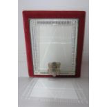 A Victorian Velvet Mounted Wall Mirror With Glass Sconce