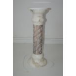 20th C. Fluted Neoclassic Alabaster Column With Interior Light