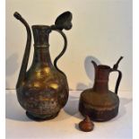 Two Antique Copper Bedouin Coffee Pots