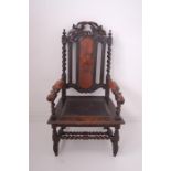 19th / 20th Century Carved Oak Baronial Arm Chair