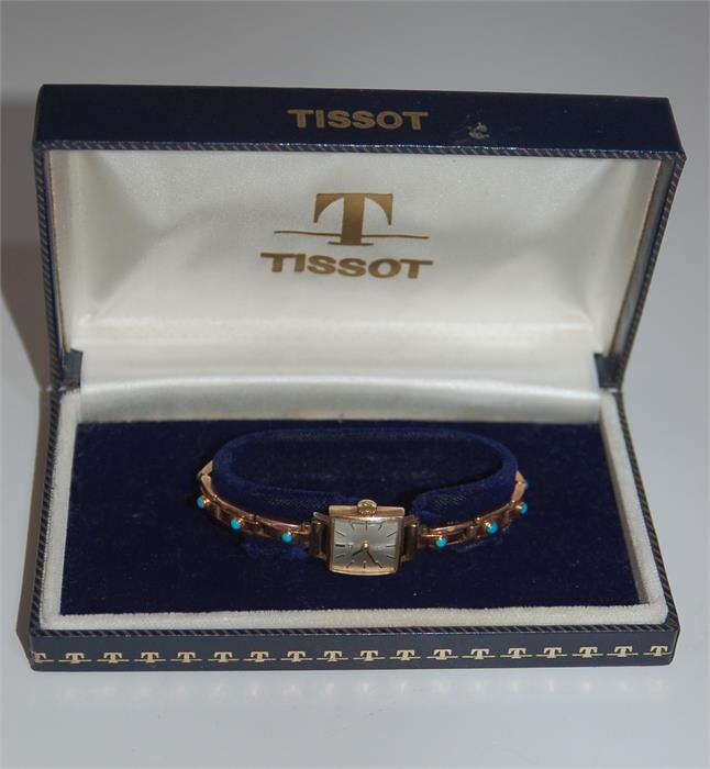 Vintage Tissot Ladies 9ct Gold Cocktail Watch in Original Box