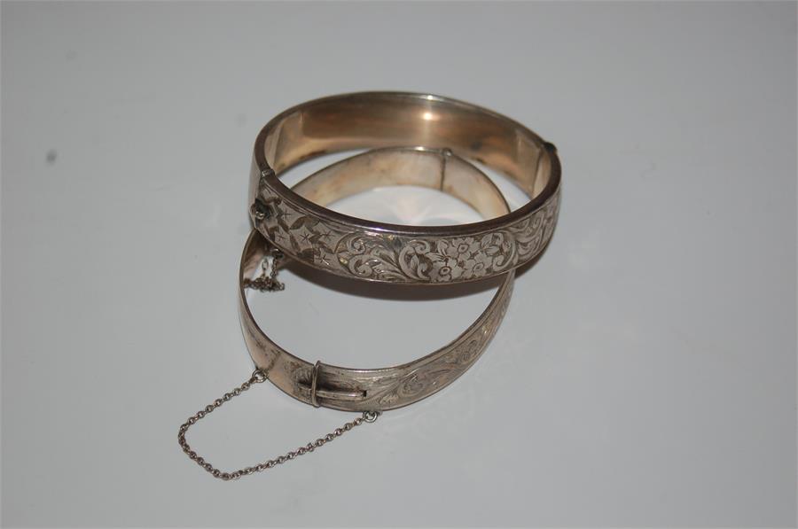 Two Victorian Hallmarked Silver Bangles - Image 2 of 2