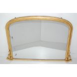 Early 19th C. Gilt-Framed Over Mantle Mirror With Original Glass