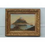 James Mahoney ARHA (1810-1879), Oil on Board, St Michael's Mount Cornwall, Monogram Lower Right