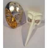 Two Recent Venetian Mardi Gra Masks - Boy and Girl