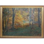 Autumnal Woodland Scene, Oil on Canvas 19th / 20th C.