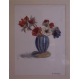 D. JAMESON Watercolour, Poppies In A Vase