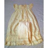 Victorian Silk Hand Embroidered Christening Gown and Under Robe