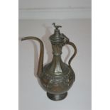 18th / 19th Century Turkish Coffee Pot, Tin on Copper, Various Exotic Birds in high Relief