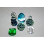 Six Handblown Glass Paper Weights