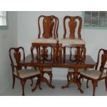 Mahogany Extending Dining Table Together with Two Carvers and Six Dining Chairs