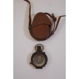 A 1918 British Army Verner's Pattern Mk VII prismatic marching compass in leather case