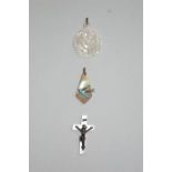 Three Edwardian Mother of Pearl Pendants