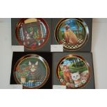 Four Anna Perenna 'Uncle Tad's Cats' Cabinet Plates