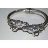 19th / 20th Century Greek Silver Rams Head Torque / Bracelet