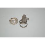 Four Vintage Silver Ladies Rings