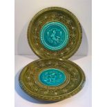 Pair Signed Austrian Majolica Chargers signed 'Schutz Cilli'