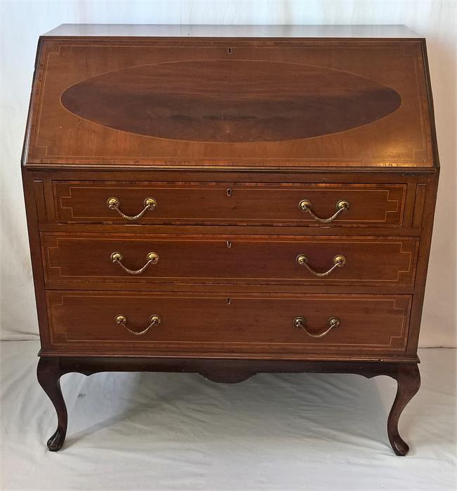 Edwardian Mahogany Drop Front Bureau