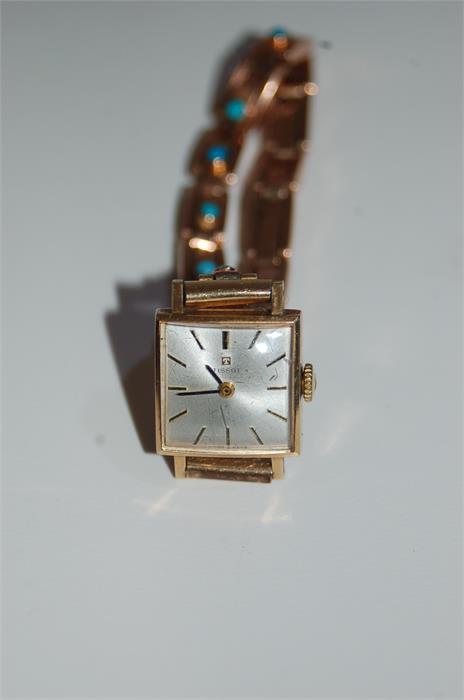 Vintage Tissot Ladies 9ct Gold Cocktail Watch in Original Box - Bild 7 aus 9