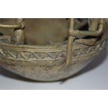 Vintage Cast Brass African 'Story of Fishing' Decorative Bowl / Ornament.