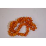 Moroccan Large Amber Beaded Necklace (untested)