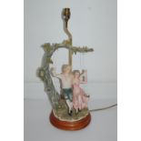 Capodimonte Large Table Lamp Lovers On Swing