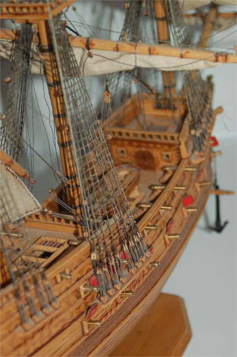 Fine English Four Masted Galleon Ship Model - Image 10 of 15