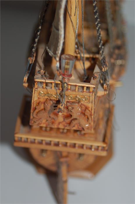 Fine English Four Masted Galleon Ship Model - Image 9 of 15