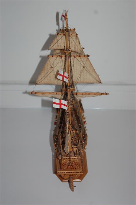 Fine English Four Masted Galleon Ship Model - Image 13 of 15