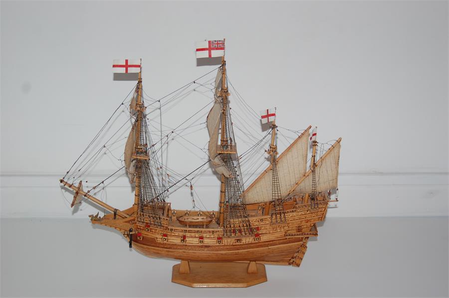 Fine English Four Masted Galleon Ship Model - Image 11 of 15