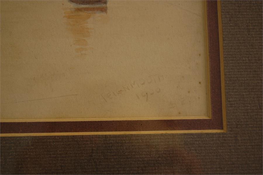 Teignmouth Bay, Watercolour, Dated 1900, Inscribed Lower Right, Some Damage - Image 2 of 3